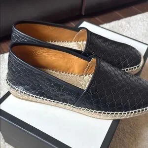 Gucci | Shoes | Gucci Black Loafers Slipons With Intricate 